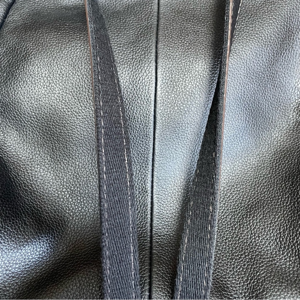 Fossil Felicity Backpack Black Pebbled Leather Brown Top Handle Mini Bag - Picture 15 of 16